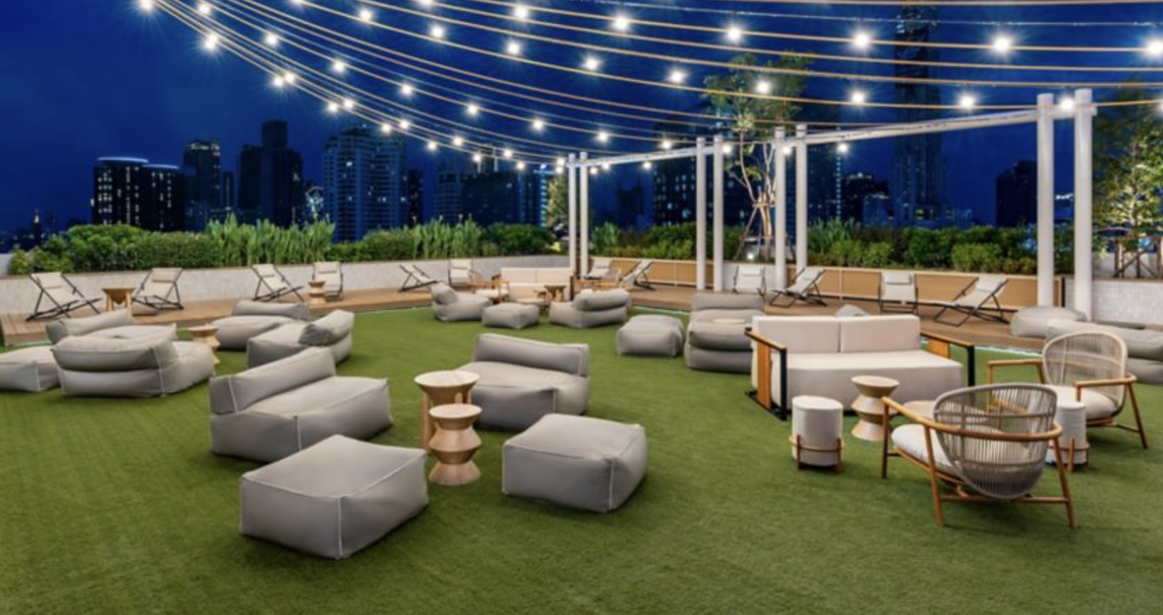 Moxy Bangkok Ratchaprasong rooftop terrace