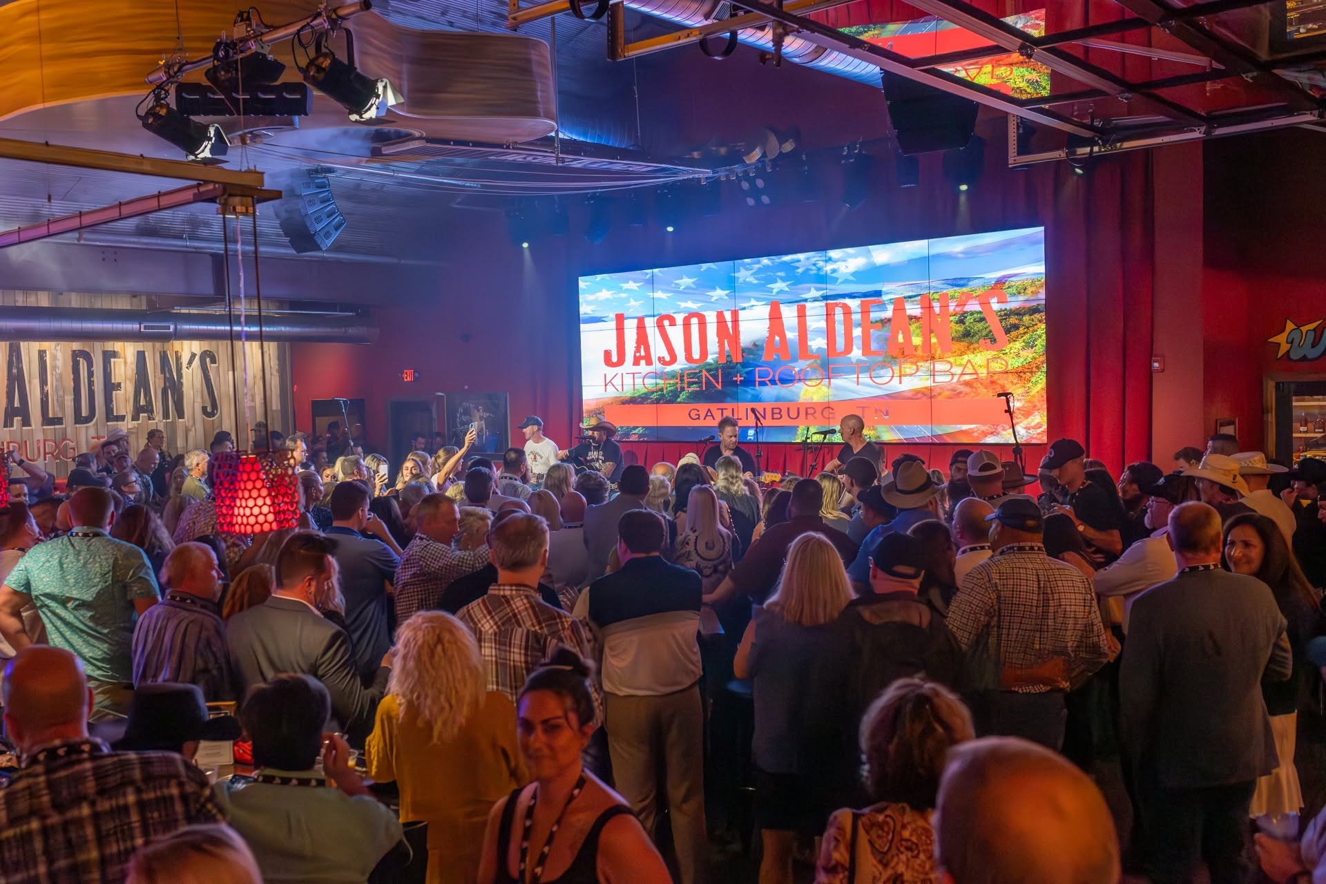 Live music night inside Jason Aldean’s Kitchen + Rooftop Bar